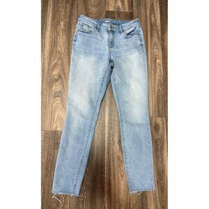 Old Navy Womens Size 4 Long Pockets Pop Icon Skinny Denim Blue Jeans Distressed